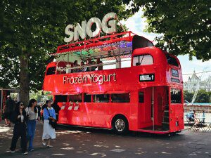 Double Decker Frozen Yogurt Bus Roaming Atlas London Itinerary