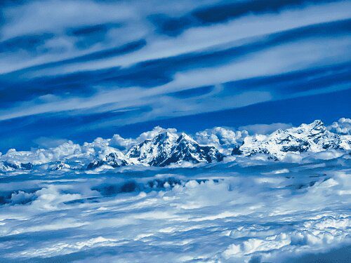Himalayas Peaks from airplane Kathmandu Itinerary