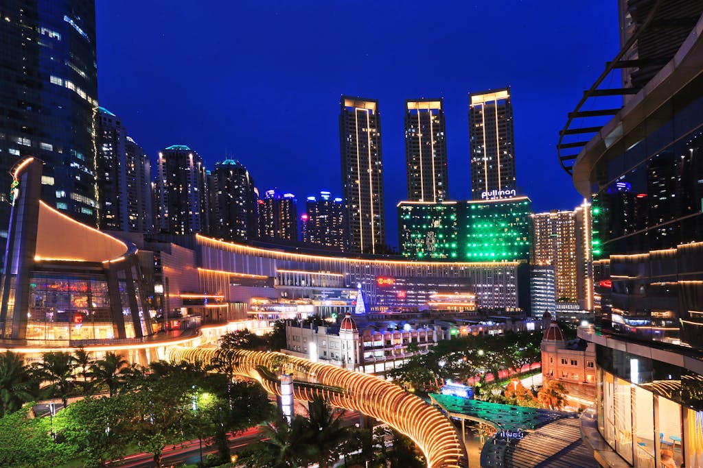 Illuminated Cityscape of Jakarta